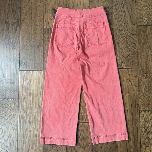 Pilcro Women's 27 Wide Leg Cropped Pants High Rise Stretch Boho Spring - Picture 5 of 14